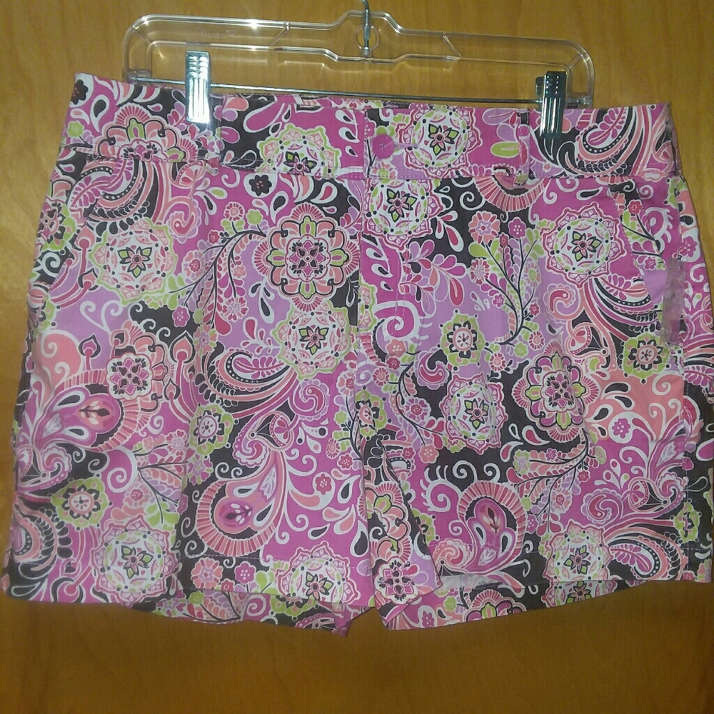 NWOT Pink Multi Color Cargo Shorts